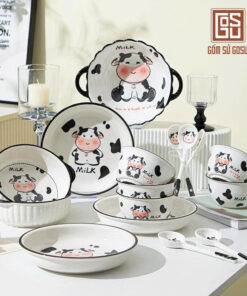 bát gốm bò sữa