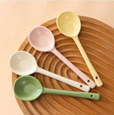 THÌA GỐM đơn giản Tiệm gốm Bowli, nhiều màu sắc