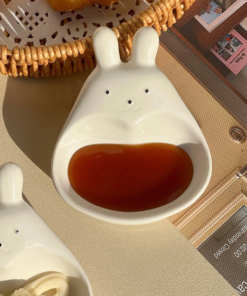 Cốc gốm Bowli họa tiết Gấu vẽ tay siêu cute dùng để decor, trang trí bàn ăn, bàn học dung tích lớn 350ml, tặng 1 móc khóa đáng yêu 1