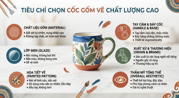 Tiêu chí chọn cốc gốm vẽ chất lượng cao
