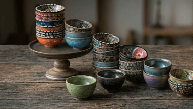Chén gốm phong cách việt nam