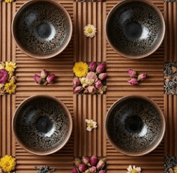 Chén gốm men mờ