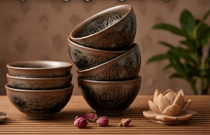 Chén gốm men mờ