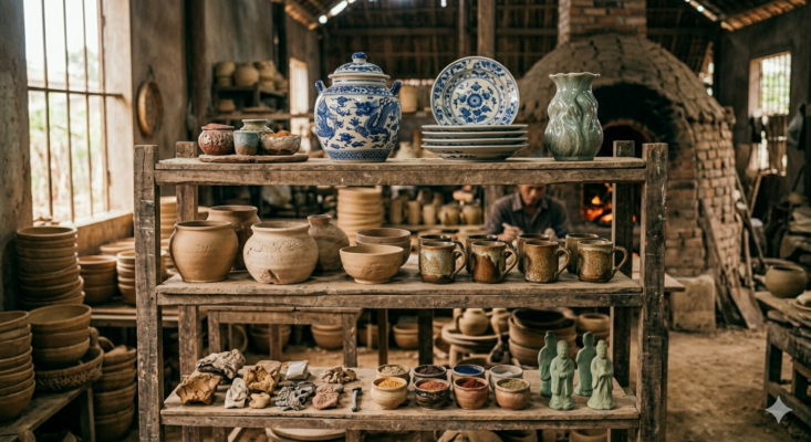 bộ sưu tập từ quy trình làm gốm thủ công