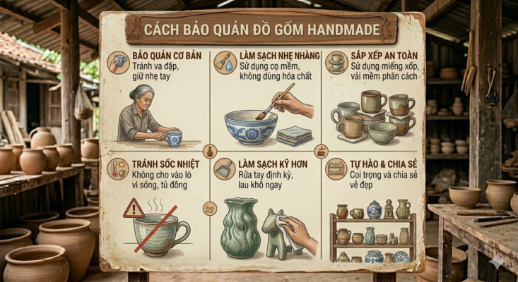 cách bảo quản đồ gốm handmade