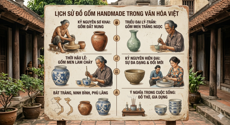 lịch sử đồ gốm handmade là gì trong văn hóa Việt