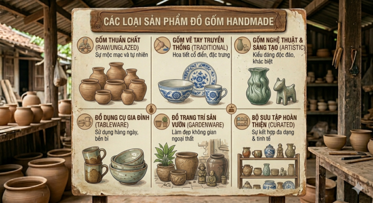 các loại sản phẩm đồ gốm handmade