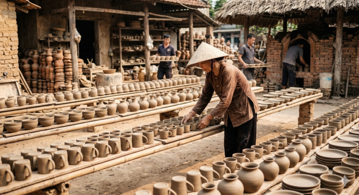 phơi sấy gốm trong quy trình làm gốm thủ công