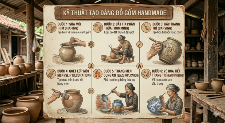 kỹ thuật tạo dáng đồ gốm handmade là gì