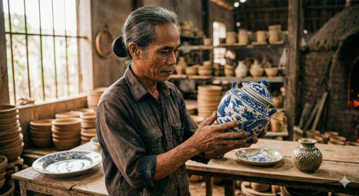 sản phẩm hoàn thiện sau quy trình làm gốm thủ công