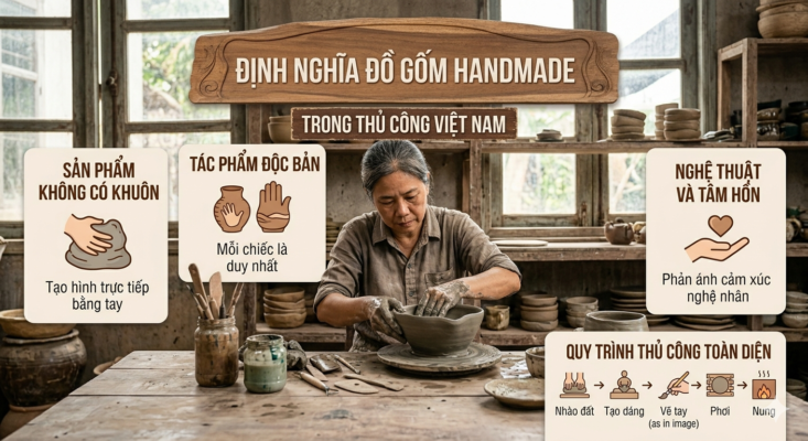định nghĩa đồ gốm handmade là gì trong thủ công